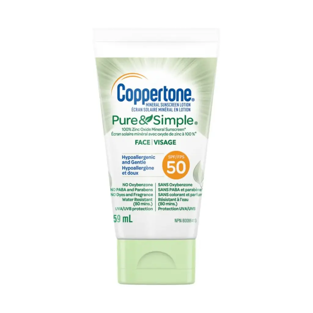 Coppertone® Mineral Sunscreen Lotion Pure & Simple Face SPF50
